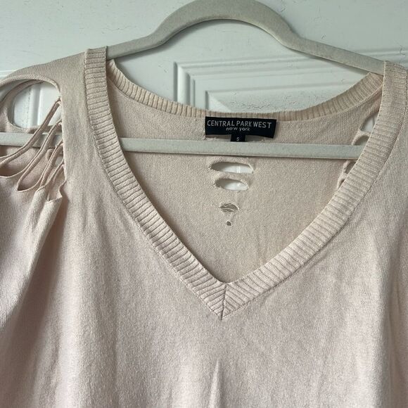 Creme Knit Ripped Sweater - Excellent Condition - Worn Once - Size Small - Picture 4 of 4